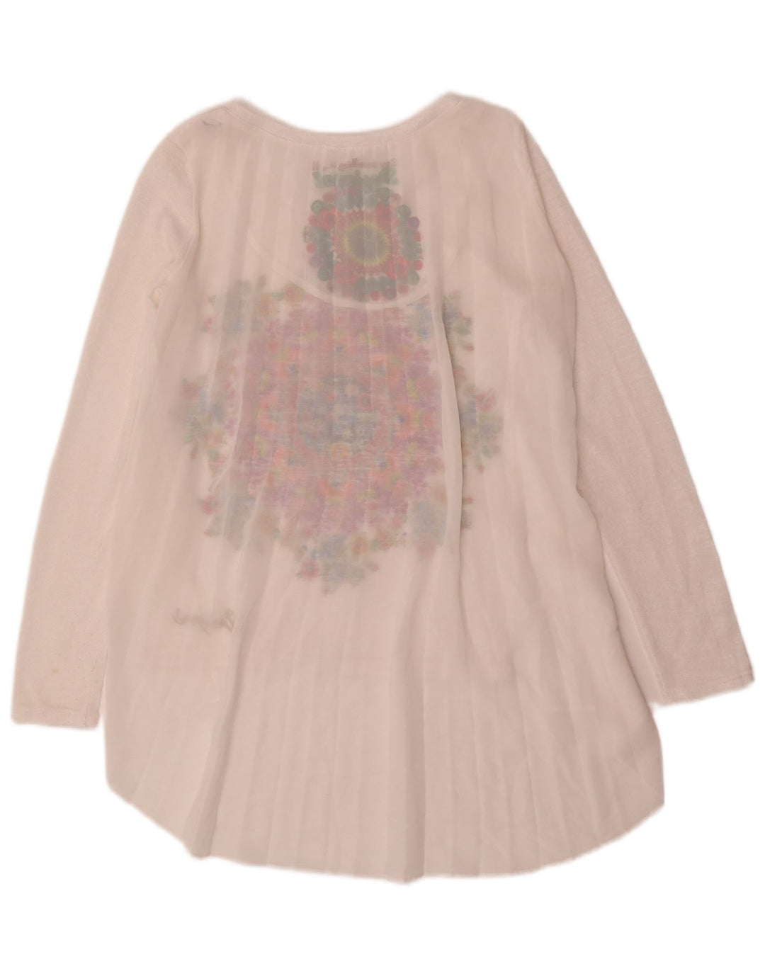 Damska tunika graficzna Desigual Top UK 10, mała, biała w kwiaty