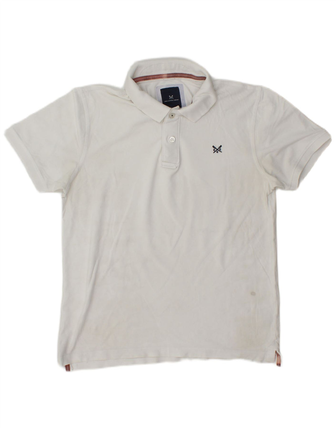 Crew Clothing Męska koszulka polo Średnia biała bawełna
