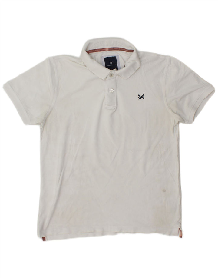 Crew Clothing Męska koszulka polo Średnia biała bawełna
