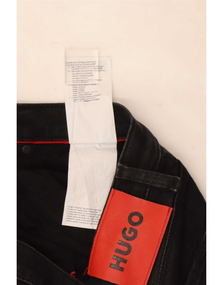 Męskie jeansy slim Hugo Boss W33 L31 Czarne bawełniane