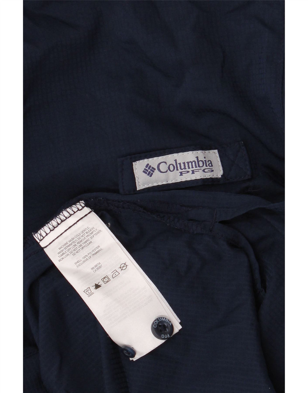 Męska koszula Columbia Omni-Shade, duża, granatowa, poliestrowa kratka