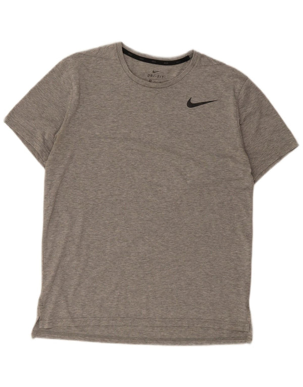 Męski T-shirt Nike Dri Fit Top, średni szary, nakrapiany poliester