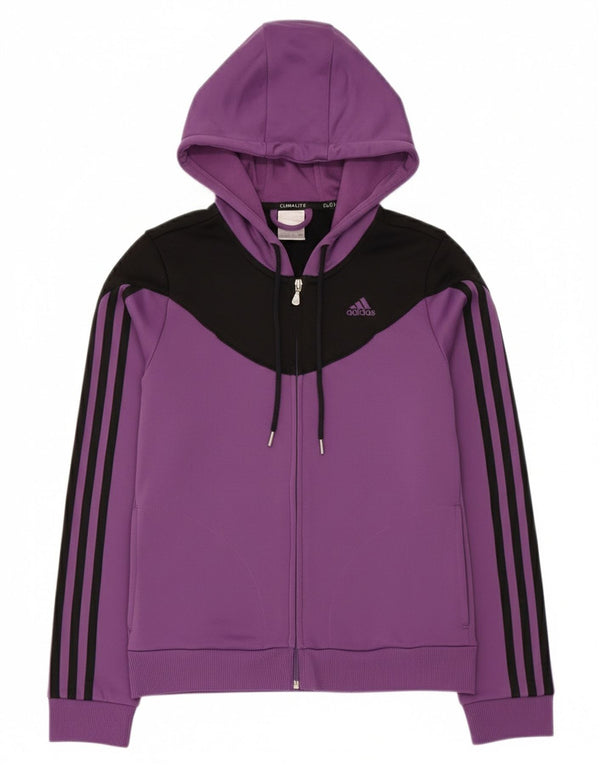 Damska bluza z kapturem Adidas Climalite Zip UK 10 Small Purple Colourblock