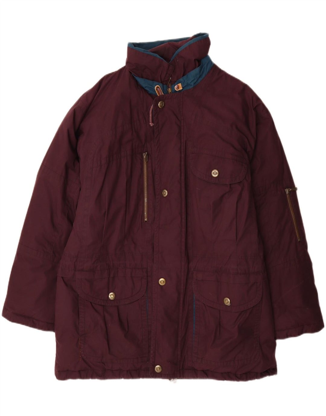 WESTBURY Męski ocieplany płaszcz UK 42 XL, bordowy poliester