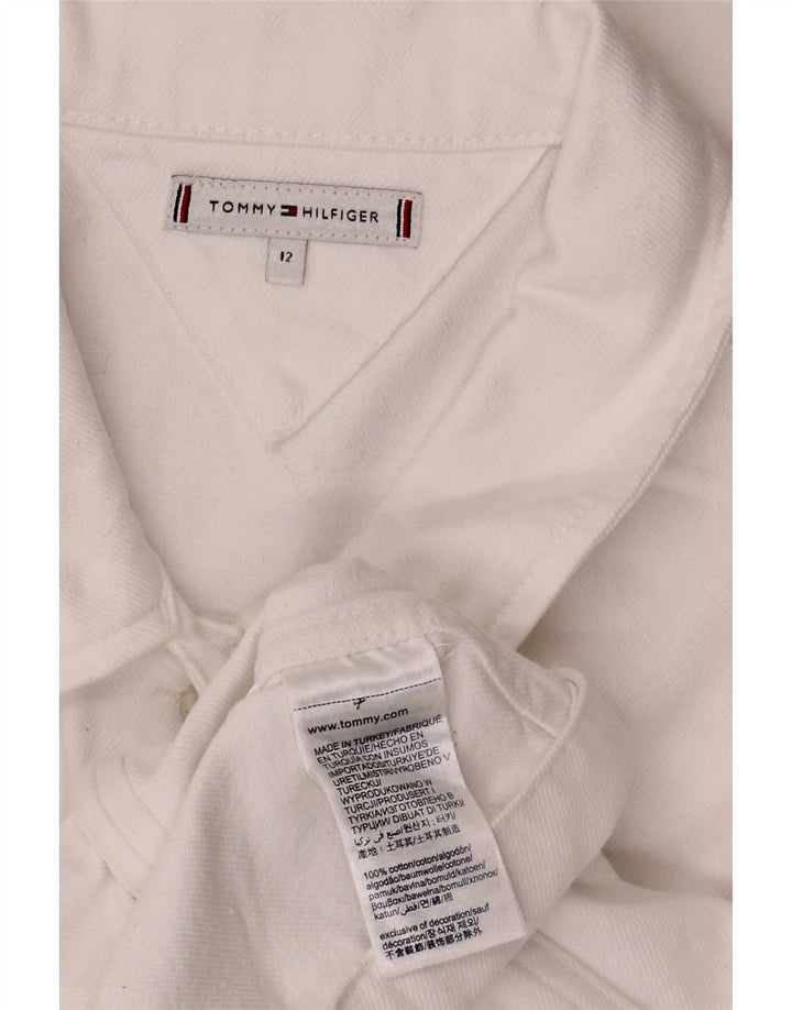 Damska kurtka dżinsowa Tommy Hilfiger US 12, duża, biała, bawełniana