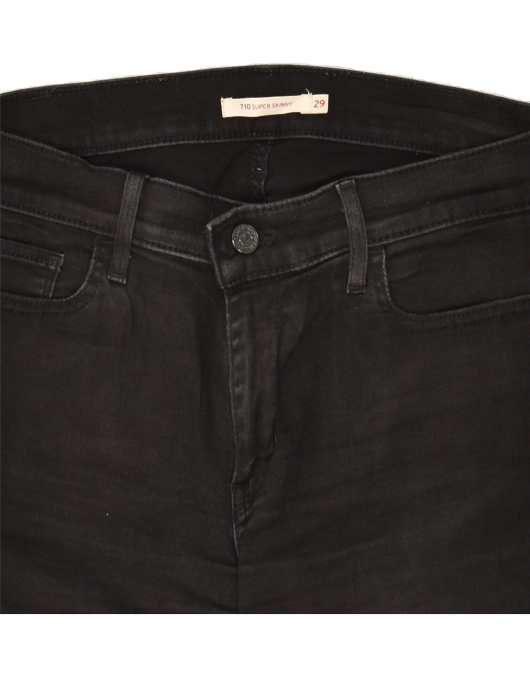 LEVI'S Womens 710 Skinny Jeans W29 L31  Black Cotton | Vintage Levi's | Thrift | Second-Hand Levi's | Used Clothing | Messina Hembry 