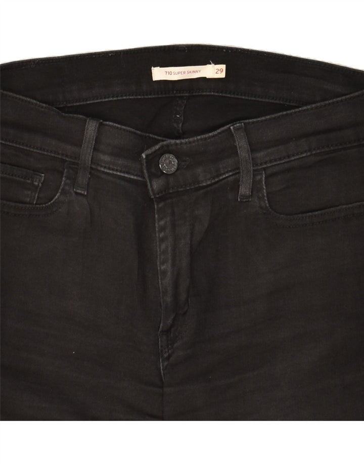 LEVI'S Womens 710 Skinny Jeans W29 L31  Black Cotton | Vintage Levi's | Thrift | Second-Hand Levi's | Used Clothing | Messina Hembry 