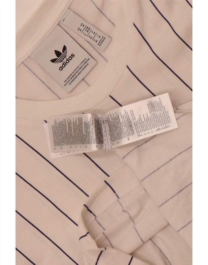Męska koszulka z grafiką Adidas, średnia, bawełniana w białe paski