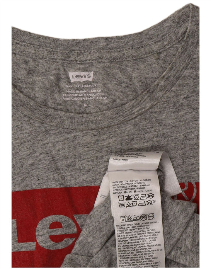 Damski T-shirt z grafiką LEVI'S Top UK 12 Średnioszary, bawełniany nakrapiany