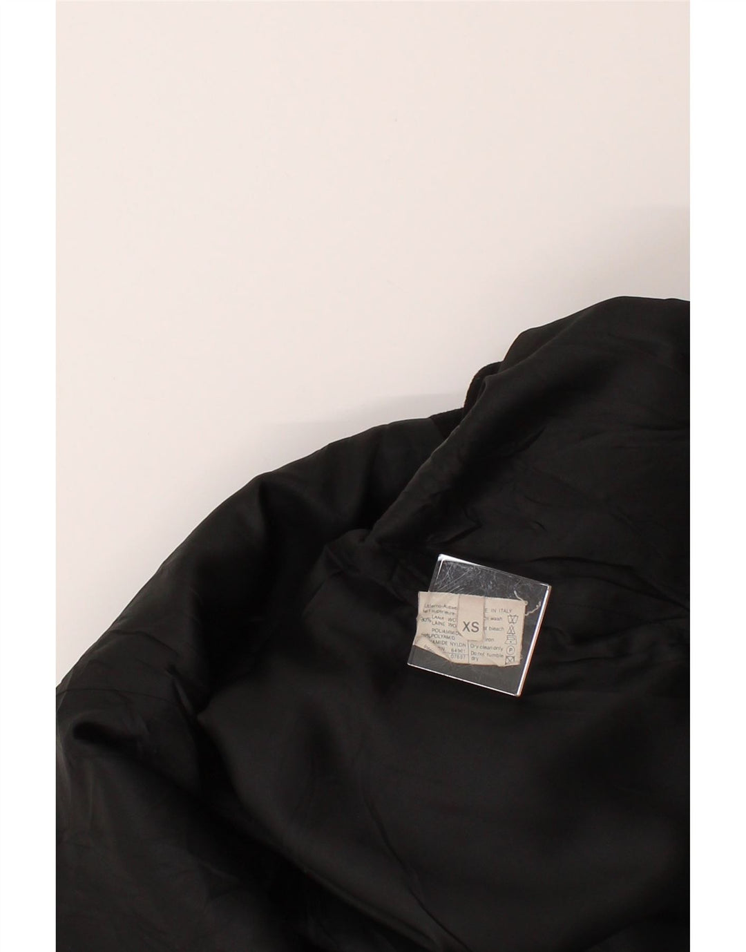 SISLEY Womens Double Breasted Coat UK 6 XS Black Wool Vintage Sisley and Second-Hand Sisley from Messina Hembry 
