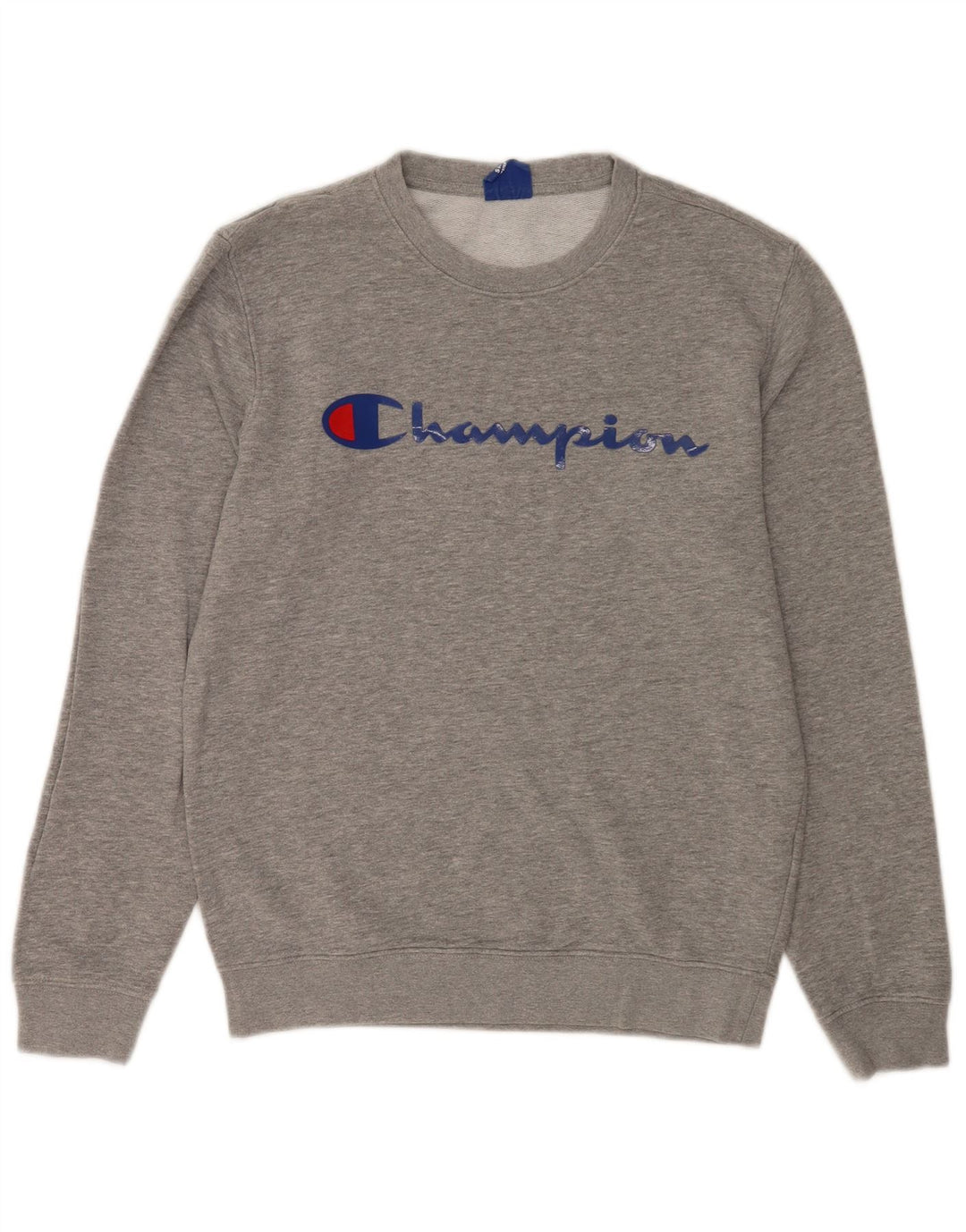 Męska bluza Champion z grafiką, mała, szara, nakrapiana bawełna