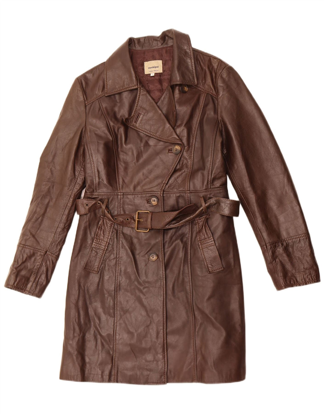Conbipel damski płaszcz skórzany IT 48 XL brązowa skóra