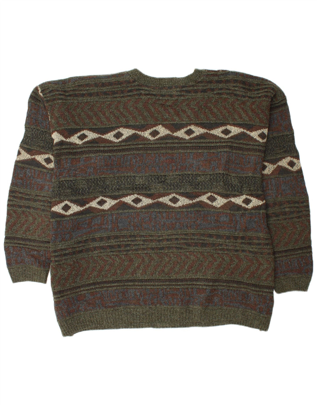 Męski sweter z dekoltem w kształcie litery V, LONDON FOG, 3XL, khaki, Fair Isle