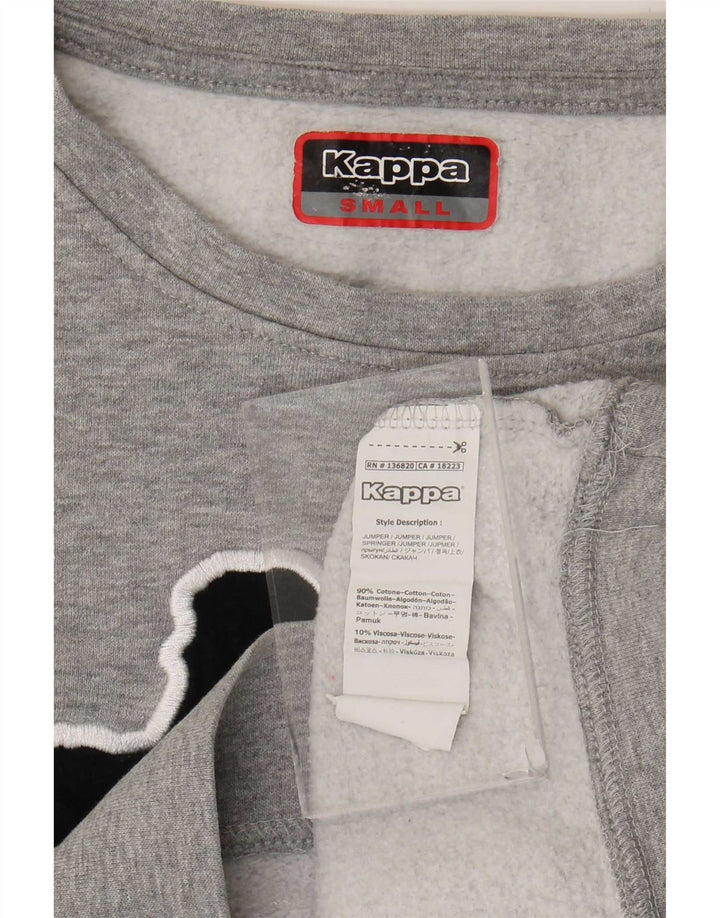 Damska bluza Kappa z grafiką oversize, UK 10, mała, szara bawełna