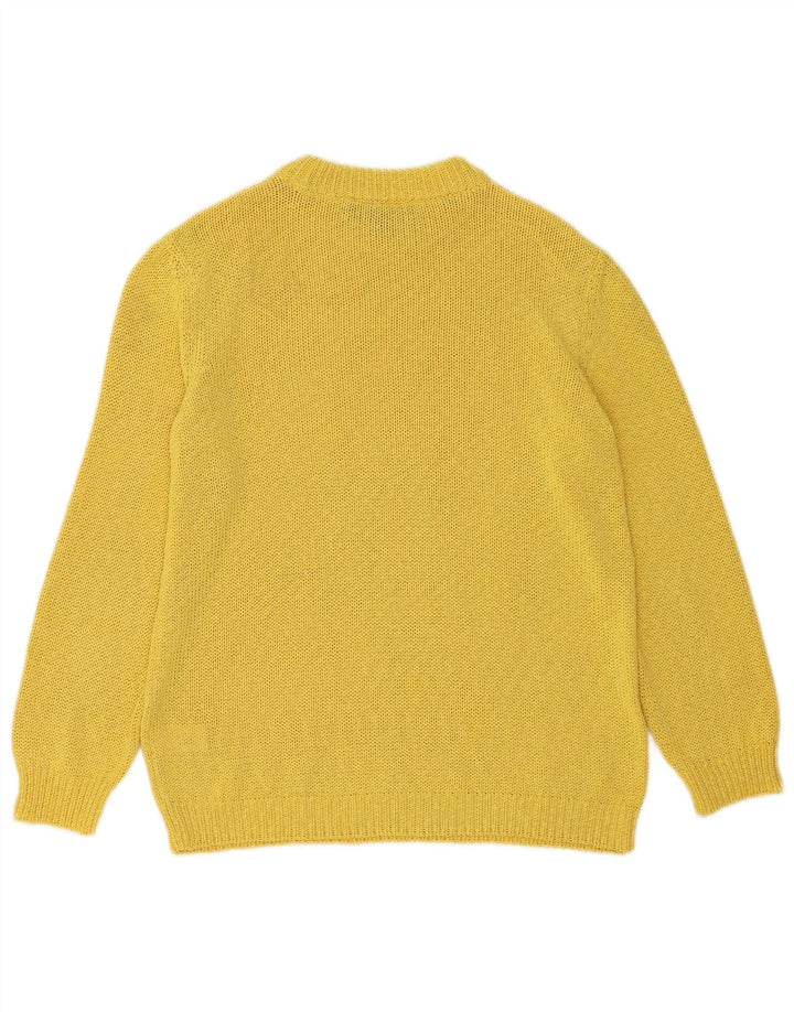 Damski sweter z okrągłym dekoltem Zara UK 14, średni żółty poliester