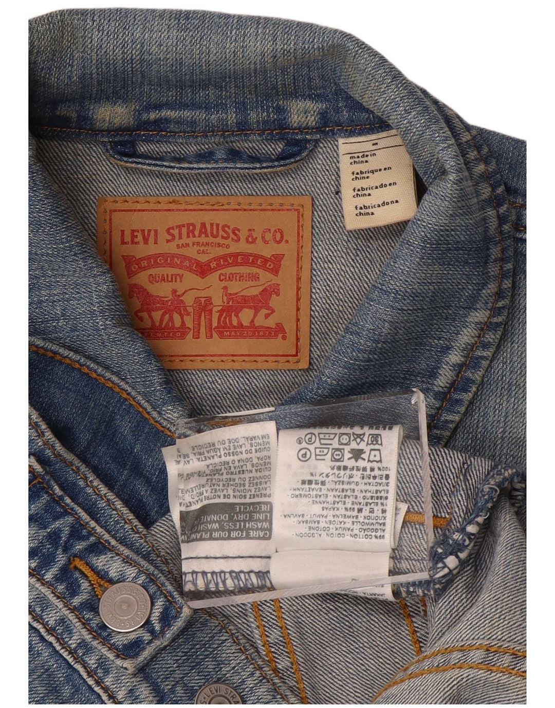 Damska kurtka dżinsowa Levi's UK 12, średnia niebieska, bawełniana