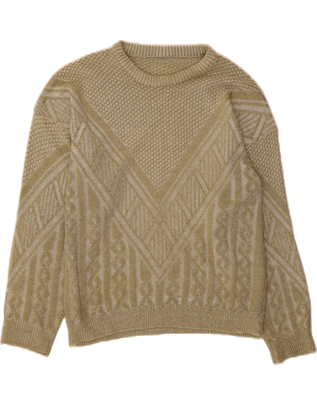 VINTAGE Mens Crew Neck Jumper Sweater XL Khaki Vintage Vintage and Second-Hand Vintage from Messina Hembry 