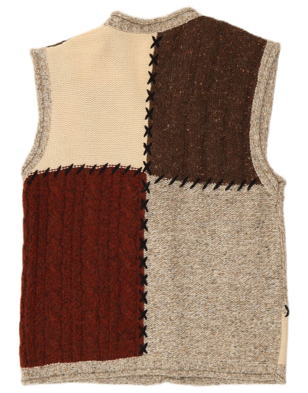 Sweter damski VINTAGE UK 16, duży, wielobarwny, z blokami kolorów