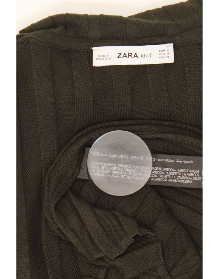 Damski top z długim rękawem Zara UK 12 Medium Khaki Lyocell