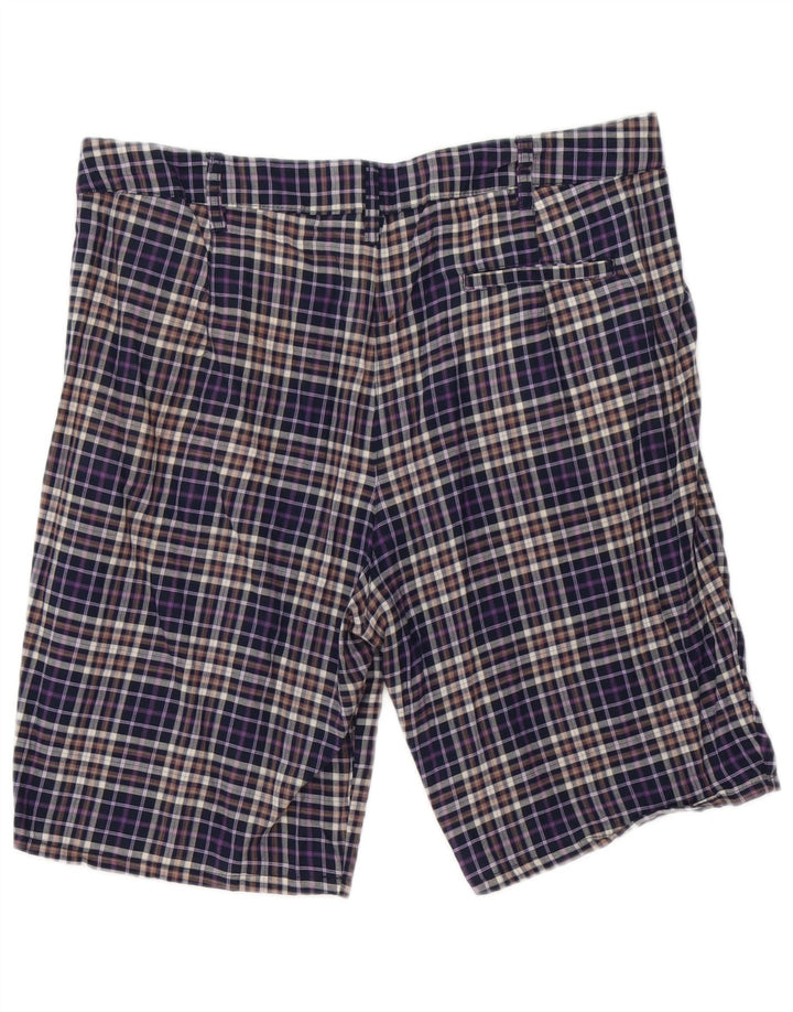 Męskie spodenki chino Zara, duże, W30, bawełniana, granatowa krata