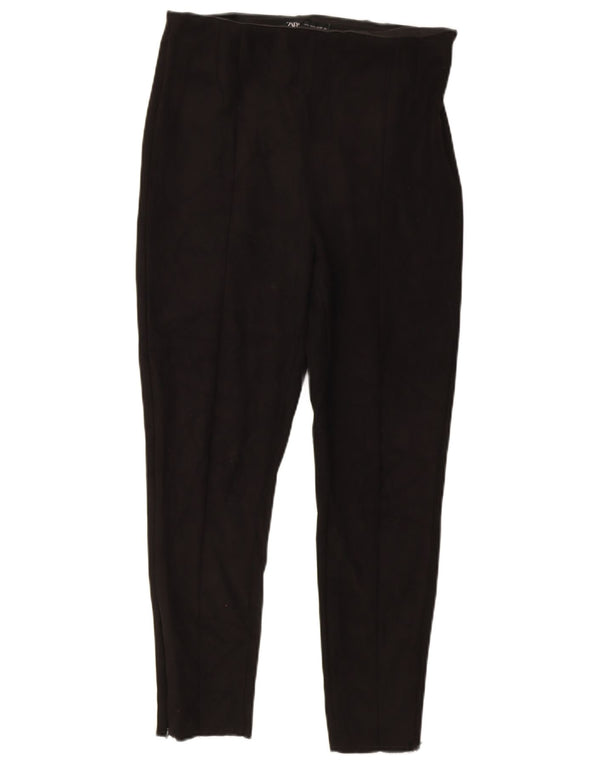 Damskie, zwężane spodnie Zara z wysokim stanem XL W32 L26, czarny poliester