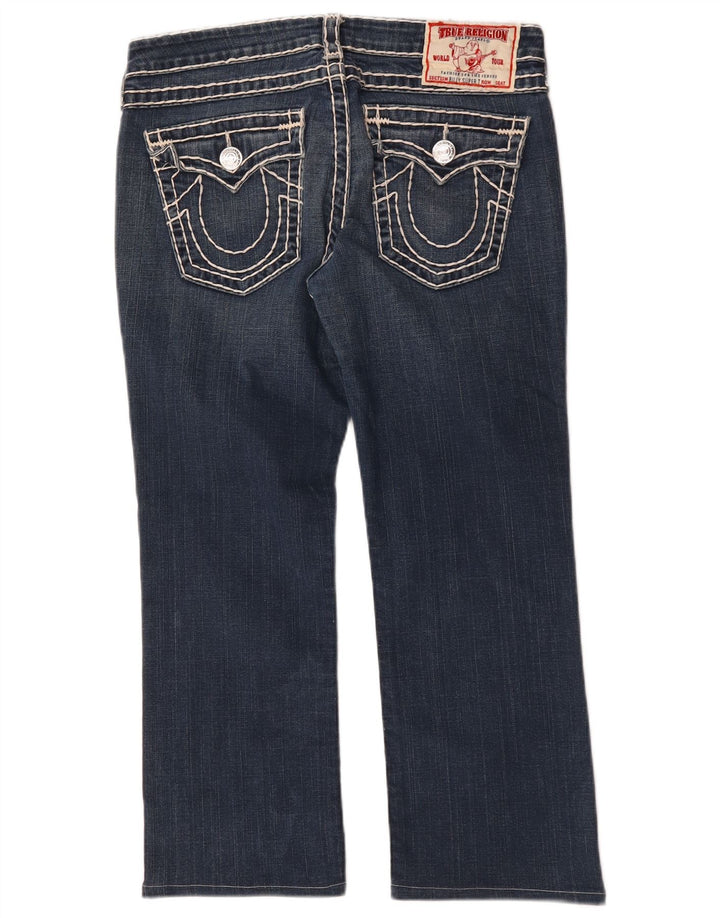 Damskie jeansy Crop Bootcut True Religion W32 L26 Niebieskie, bawełniane