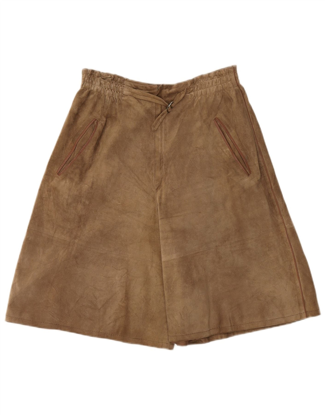 Vintage damskie zamszowe spodenki Cullotes W28 średni beż