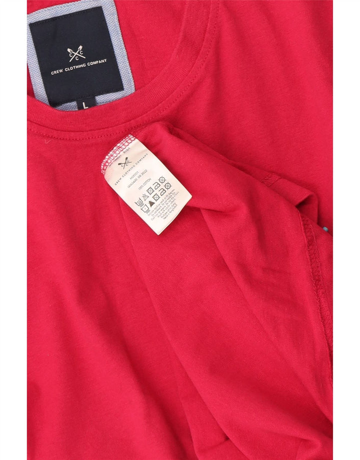 Crew Clothing Męski T-shirt Top, duży, czerwony, bawełniany