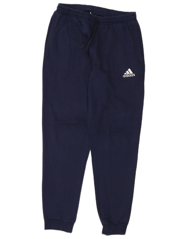 ADIDAS Mens Tracksuit Trousers Joggers Medium Navy Blue Cotton