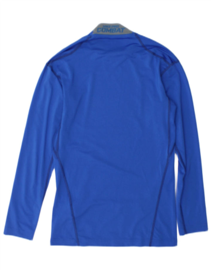 Nike Męska Koszulka Dri Fit z Długim Rękawem Rozmiar Mały Niebieski Poliester