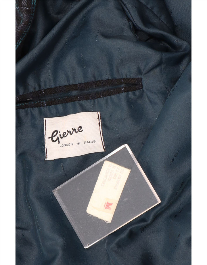 Męska marynarka zapinana na 1 guzik GIERRE UK 38 Średni granatowy geometryczny