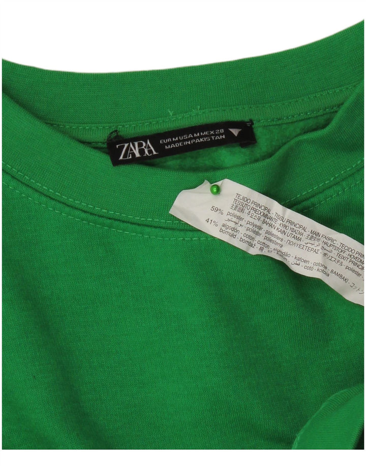 Damski sweter Zara UK 14, średni zielony poliester
