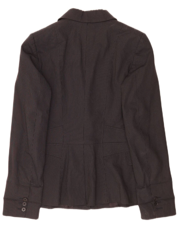 Damska marynarka zapinana na 1 guzik Reiss UK 8 Small Black w prążki, wiskoza