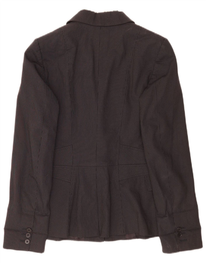 Damska marynarka zapinana na 1 guzik Reiss UK 8 Small Black w prążki, wiskoza