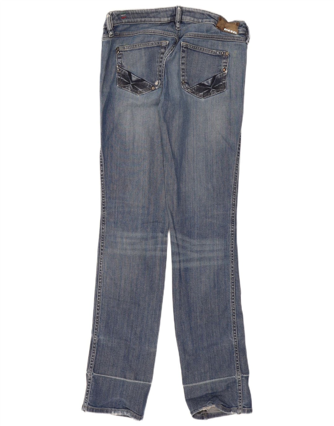 Diesel Damskie Lhela Distressed Straight Jeans W30 L34 Niebieskie bawełniane