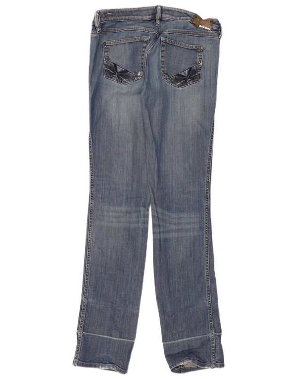 Diesel Damskie Lhela Distressed Straight Jeans W30 L34 Niebieskie bawełniane