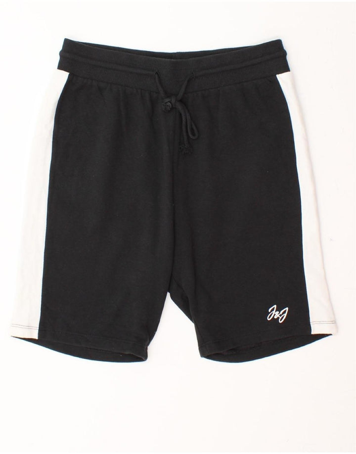 JACK & JONES Mens Sport Shorts Small  Black Colourblock Cotton Vintage Jack & Jones and Second-Hand Jack & Jones from Messina Hembry 
