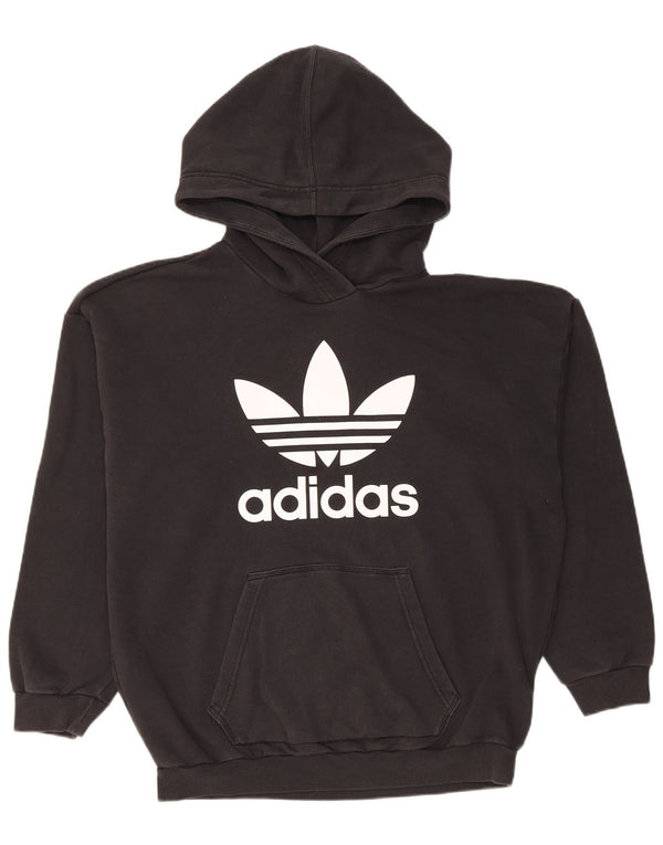 Damska bluza z kapturem Adidas Graphic Oversized UK 14 Średnia czarna bawełna