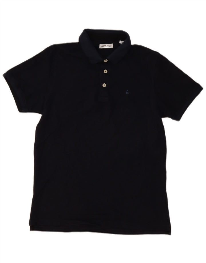 Męska koszulka polo Jack & Jones, średnia, granatowa, bawełniana