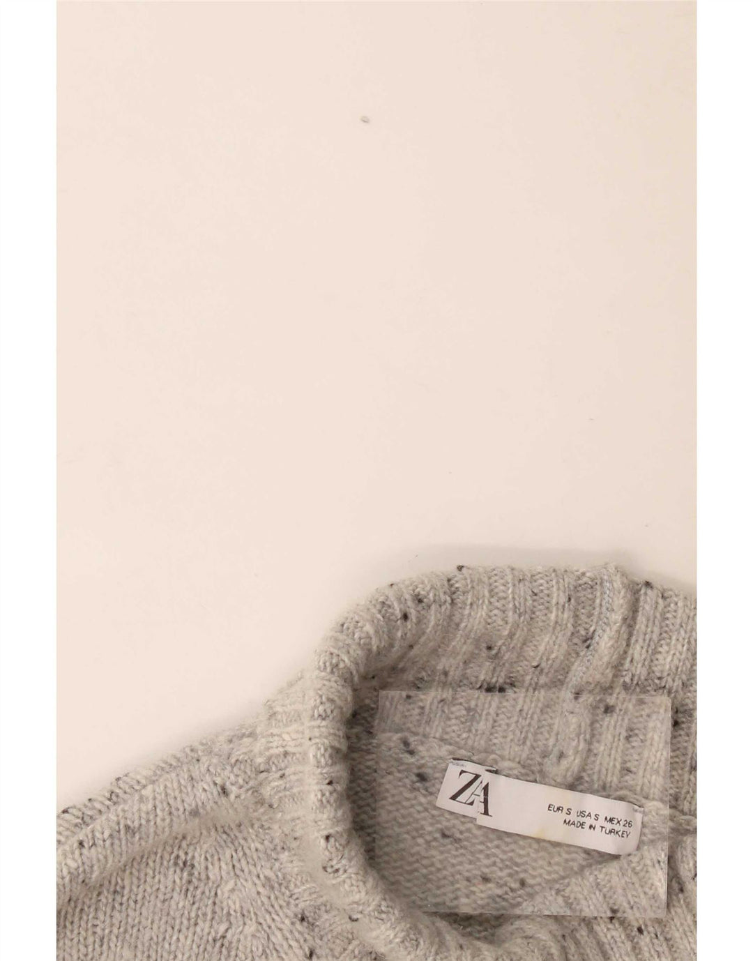 Damski sweter oversize z golfem Zara UK 10 Small Grey Flecked