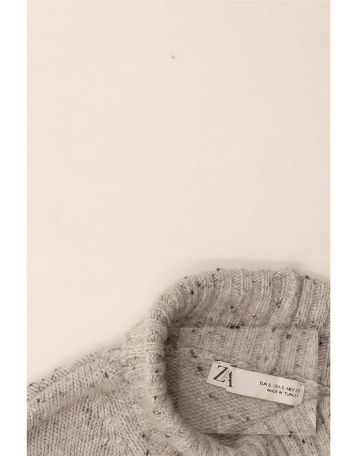 Damski sweter oversize z golfem Zara UK 10 Small Grey Flecked