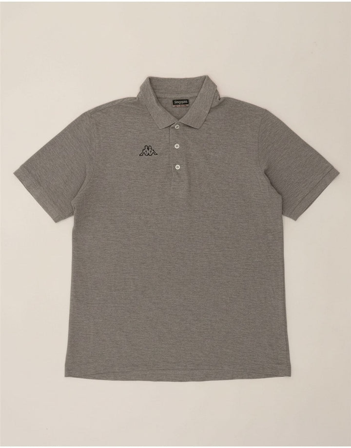 KAPPA Mens Graphic Polo Shirt XL Grey Cotton