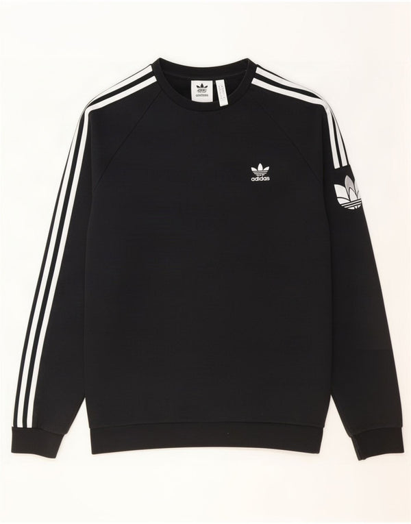 Męska bluza Adidas z grafiką, średnia czarna bawełniana