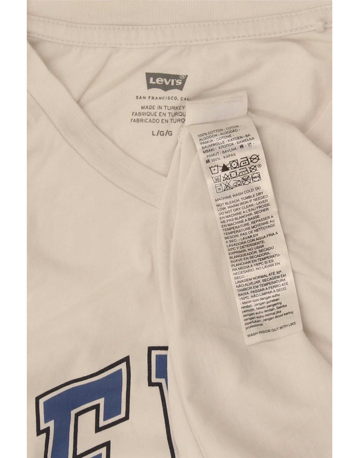 Męski T-shirt z grafiką Levi's, duży, biały, bawełniany
