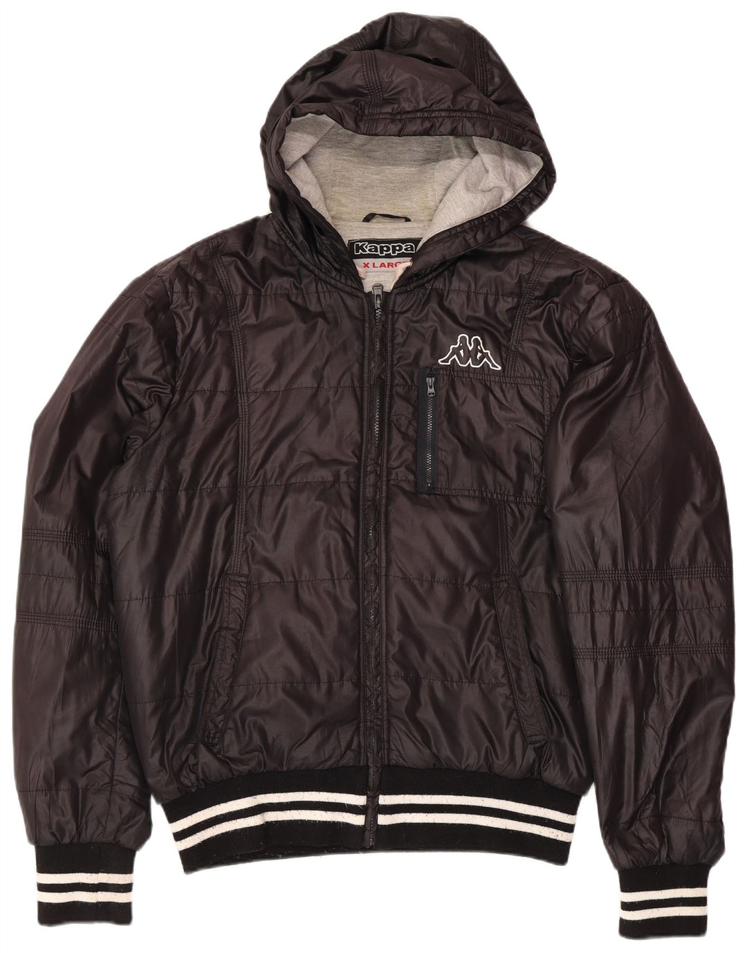 Męska ocieplana kurtka z kapturem Kappa UK 42 XL, czarny poliester