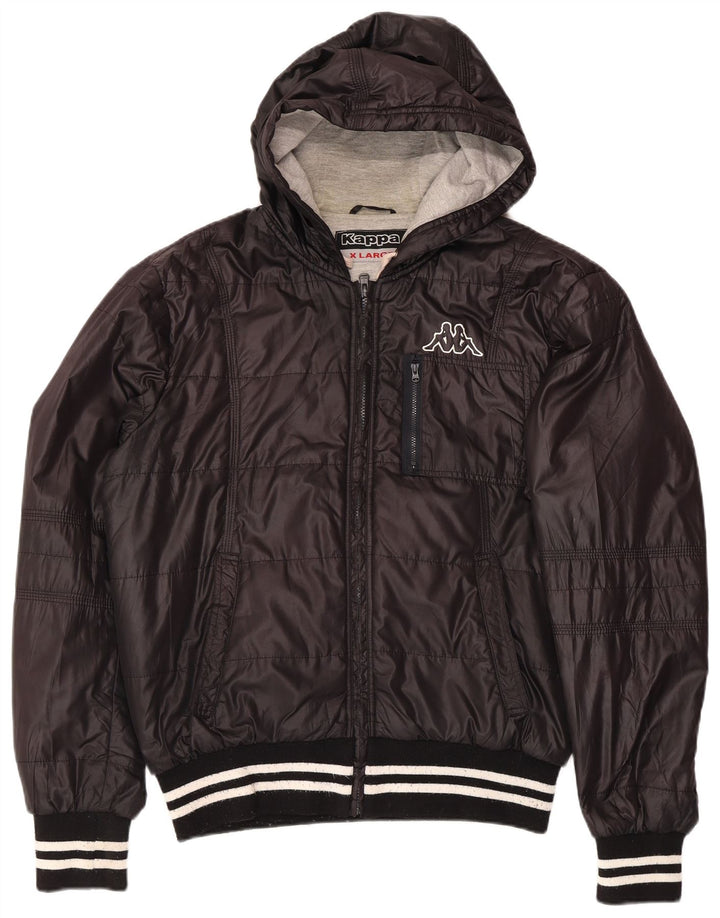 Męska ocieplana kurtka z kapturem Kappa UK 42 XL, czarny poliester