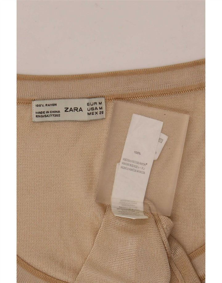 Top damski z kamizelką Zara UK 12 Średni Beż Wiskoza