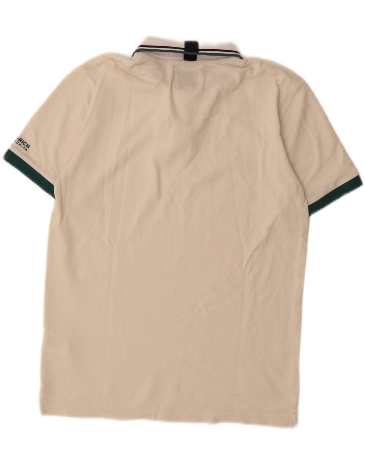WOOLRICH Mens Penn-Rich Polo Shirt Small Off White Cotton Vintage Woolrich and Second-Hand Woolrich from Messina Hembry 