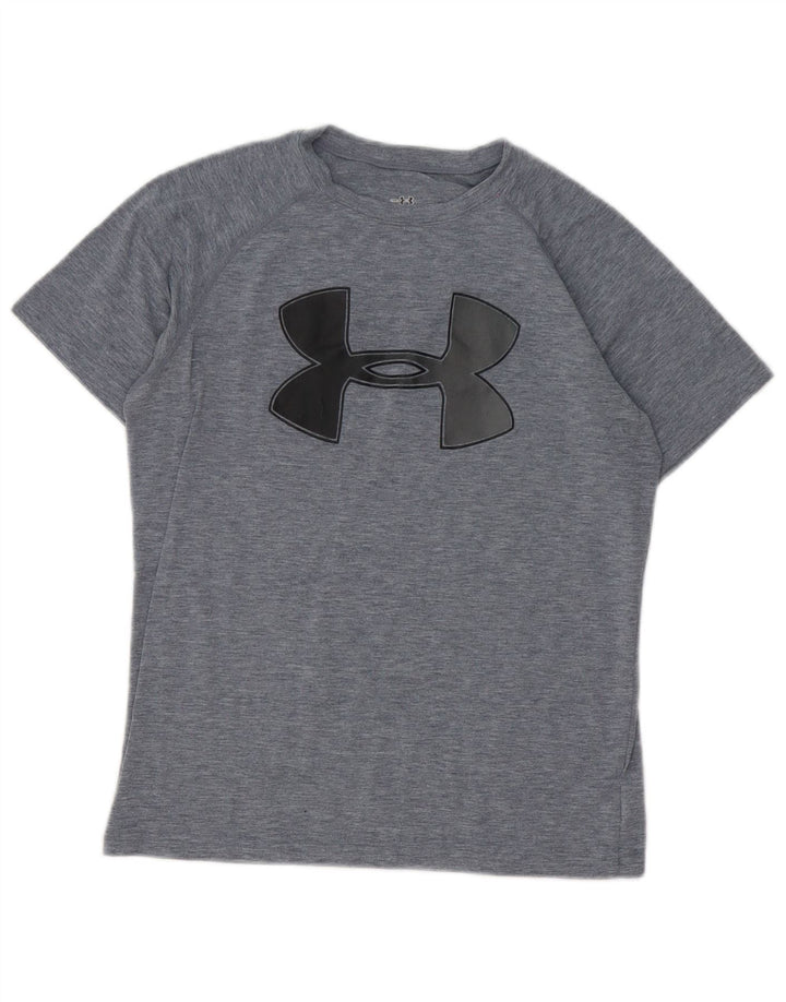 Chłopięcy t-shirt z grafiką Under Armour 9-10 lat, średnioszary, nakrapiany