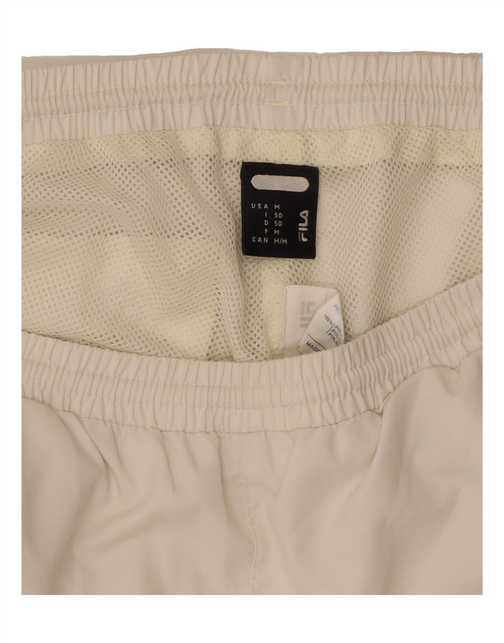 FILA Mens Tracksuit Trousers Medium White Polyester Vintage Fila and Second-Hand Fila from Messina Hembry 